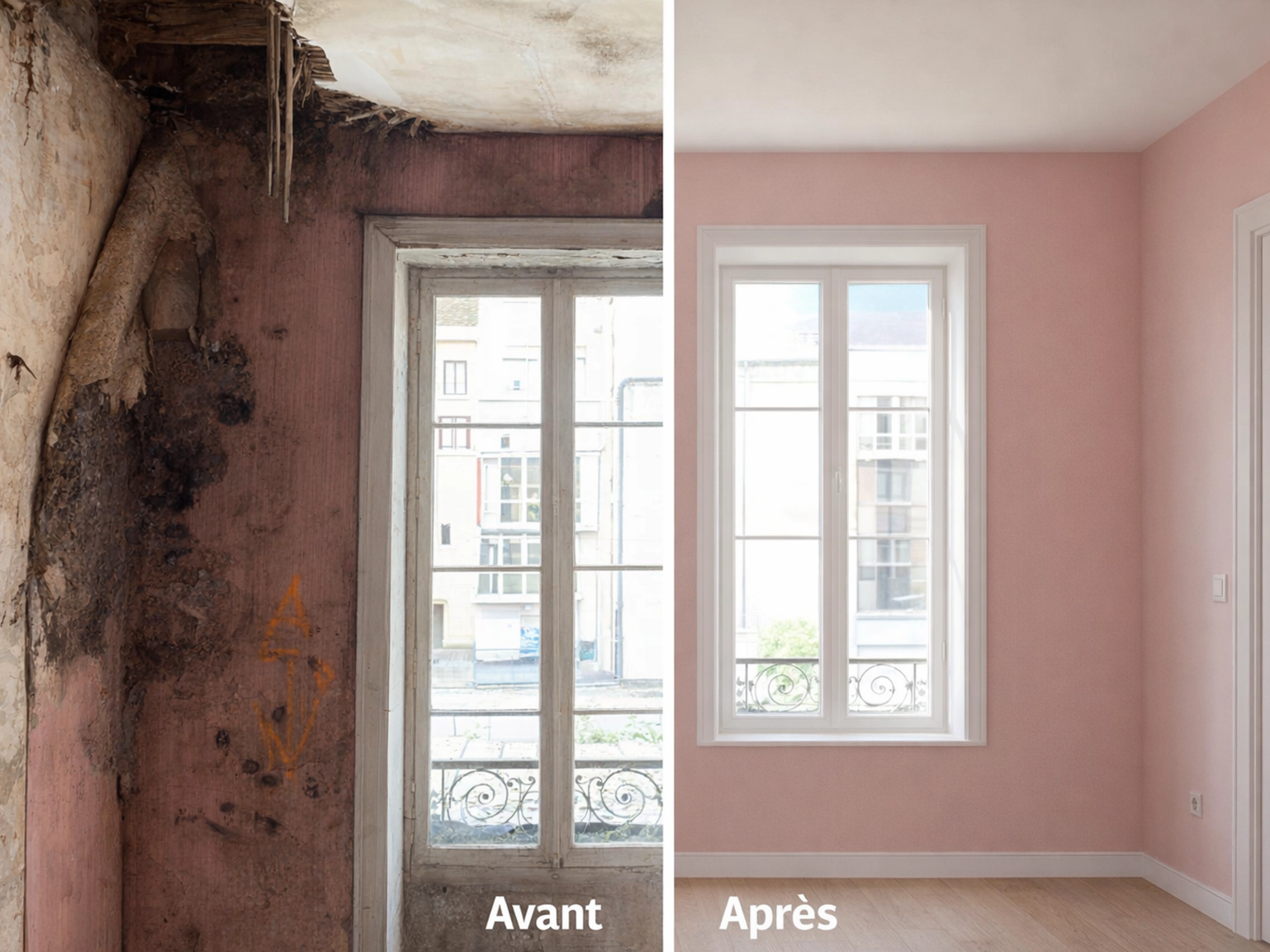 avant apres merule bois degradation traitement
